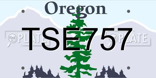 TSE757 Oregon License Plate