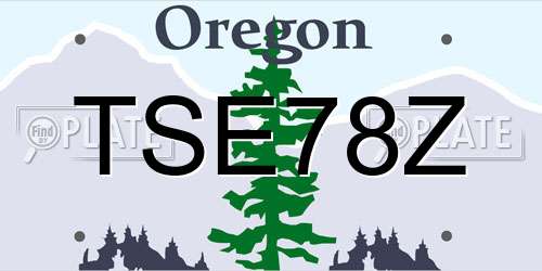 TSE78Z Oregon License Plate