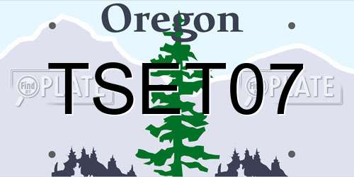 TSET07 Oregon License Plate