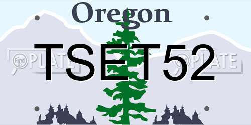 TSET52 Oregon License Plate