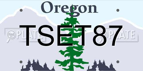 TSET87 Oregon License Plate