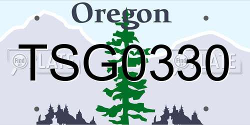TSG0330 Oregon License Plate