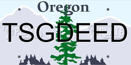 TSGDEED Oregon License Plate