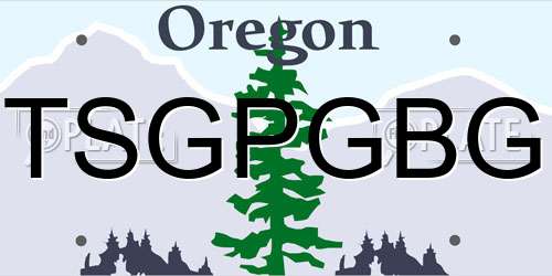 TSGPGBG Oregon License Plate