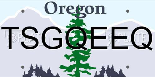 TSGQEEQ Oregon License Plate