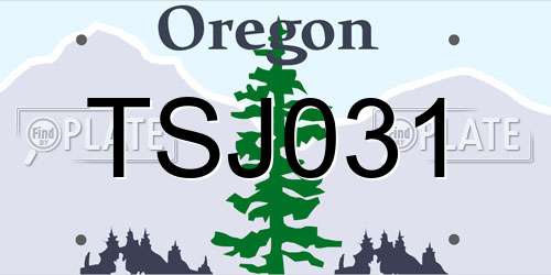 TSJ031 Oregon License Plate