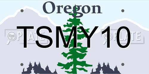 TSMY10 Oregon License Plate