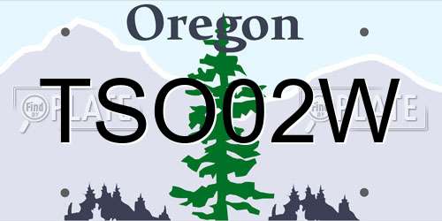 TSO02W Oregon License Plate