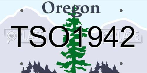 TSO1942 Oregon License Plate