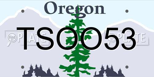 TSOO53 Oregon License Plate
