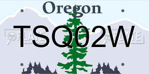 TSQ02W Oregon License Plate