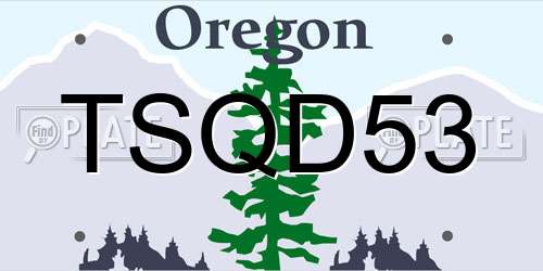 TSQD53 Oregon License Plate