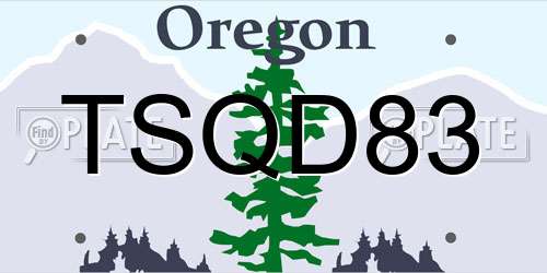 TSQD83 Oregon License Plate