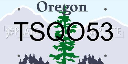 TSQO53 Oregon License Plate