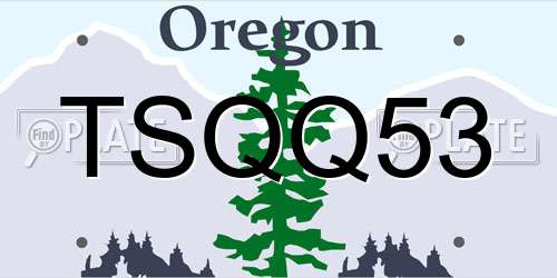 TSQQ53 Oregon License Plate