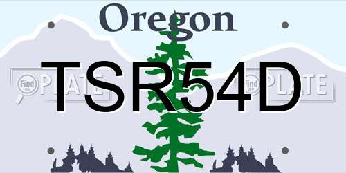 TSR54D Oregon License Plate