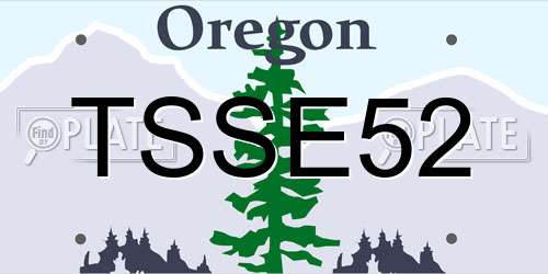 TSSE52 Oregon License Plate