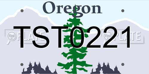 TST0221 Oregon License Plate