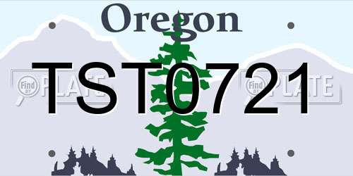 TST0721 Oregon License Plate