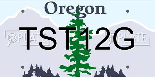TST12G Oregon License Plate