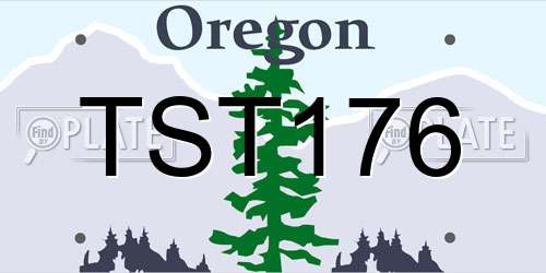 TST176 Oregon License Plate