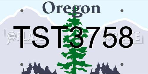 TST3758 Oregon License Plate