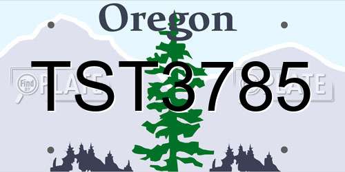 TST3785 Oregon License Plate