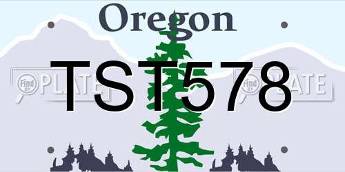 TST578 Oregon License Plate