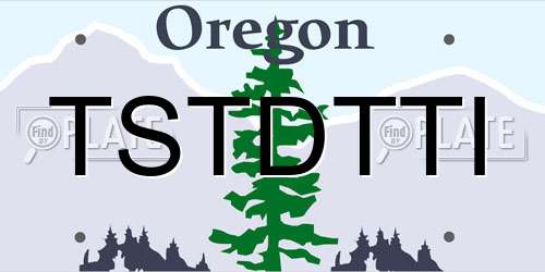 TSTDTTI Oregon License Plate
