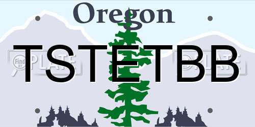TSTETBB Oregon License Plate