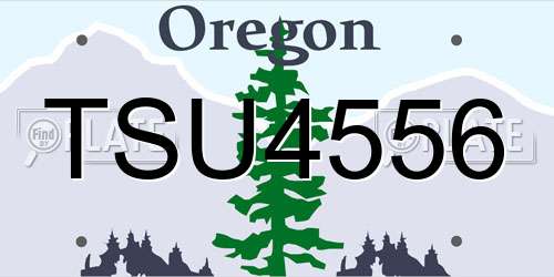 TSU4556 Oregon License Plate