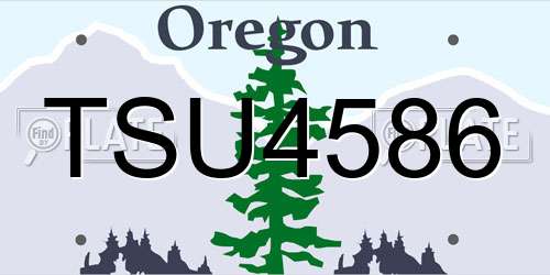 TSU4586 Oregon License Plate