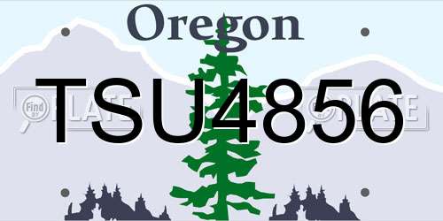 TSU4856 Oregon License Plate