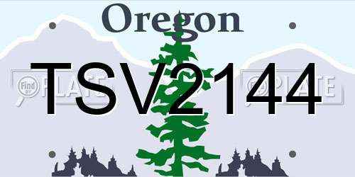 TSV2144 Oregon License Plate