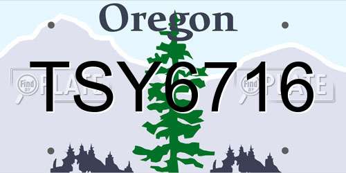 TSY6716 Oregon License Plate