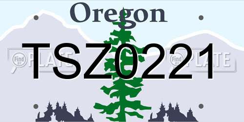 TSZ0221 Oregon License Plate
