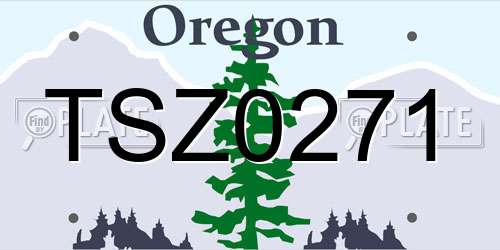 TSZ0271 Oregon License Plate