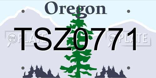 TSZ0771 Oregon License Plate