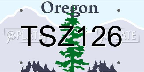 TSZ126 Oregon License Plate