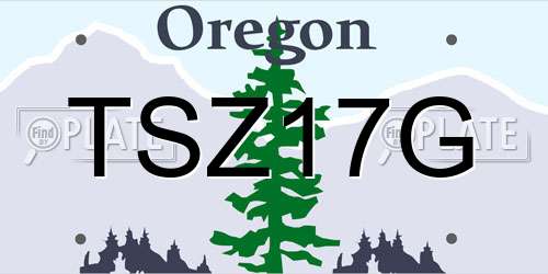 TSZ17G Oregon License Plate