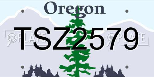 TSZ2579 Oregon License Plate