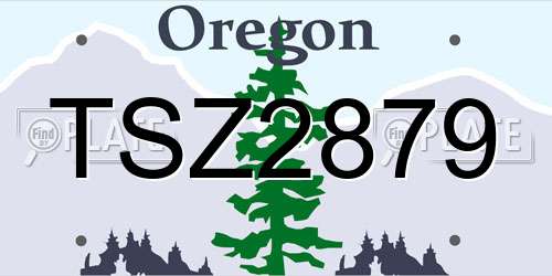 TSZ2879 Oregon License Plate