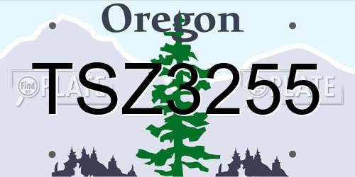 TSZ3255 Oregon License Plate