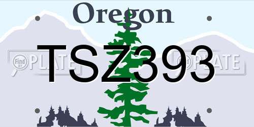 TSZ393 Oregon License Plate