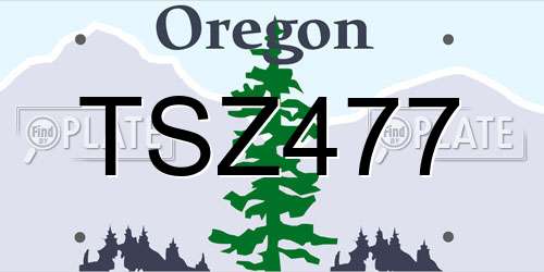 TSZ477 Oregon License Plate