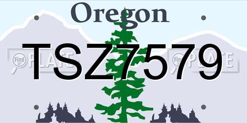 TSZ7579 Oregon License Plate