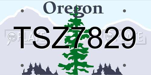 TSZ7829 Oregon License Plate
