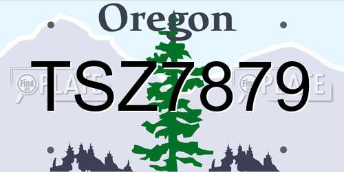 TSZ7879 Oregon License Plate