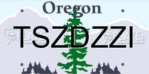 TSZDZZI Oregon License Plate