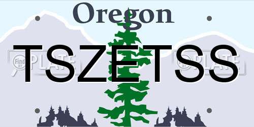 TSZETSS Oregon License Plate